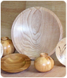 Wooden bowls and plates, hand turned.
